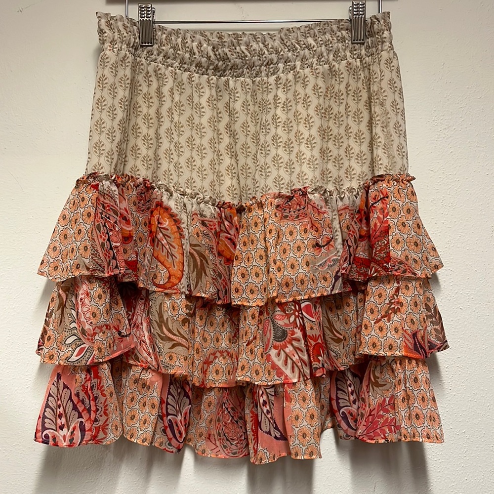 MISA Los Angeles tiered ruffle skirt